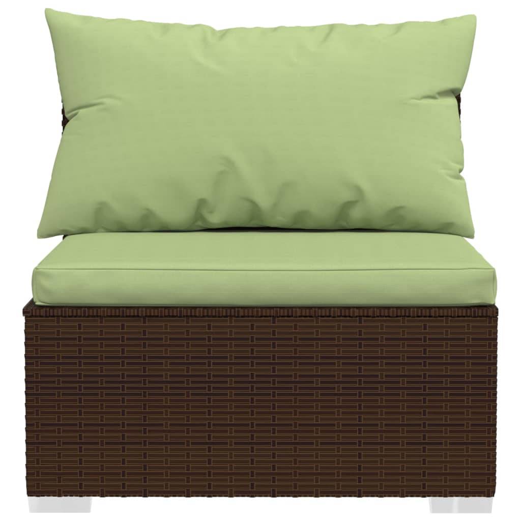 Helloshop26 - Salon de jardin meuble d'extérieur ensemble de mobilier 9 pièces avec coussins résine tressée marron - Imagen 3