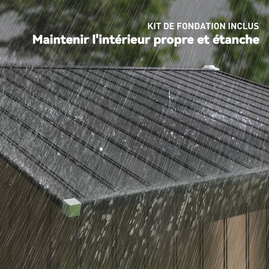 Outsunny - Abri de jardin 5,4m² - kit de fondation, porte coulissante verrouillables 4 aérations - 277x195x192cm - marron - Outsunny - Image 6