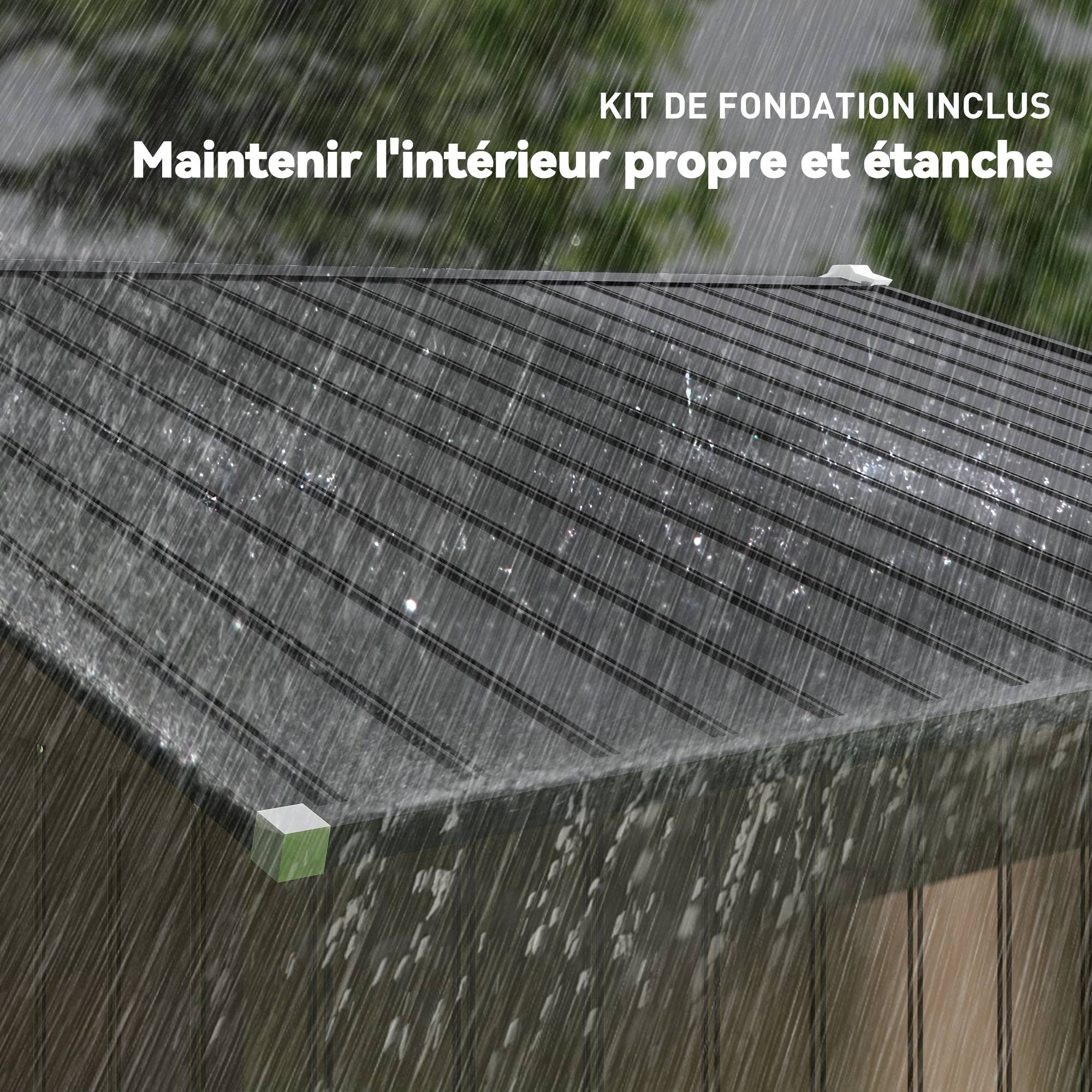 Outsunny - Abri de jardin 5,4m² - kit de fondation, porte coulissante verrouillables 4 aérations - 277x195x192cm - marron - Outsunny - Image 6