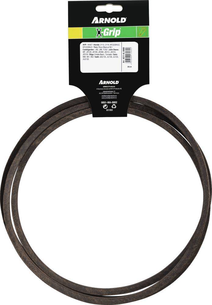 Arnold - Courroie trapézoïdale X-Grip V de type 4L980 Arnold - Imagen 4