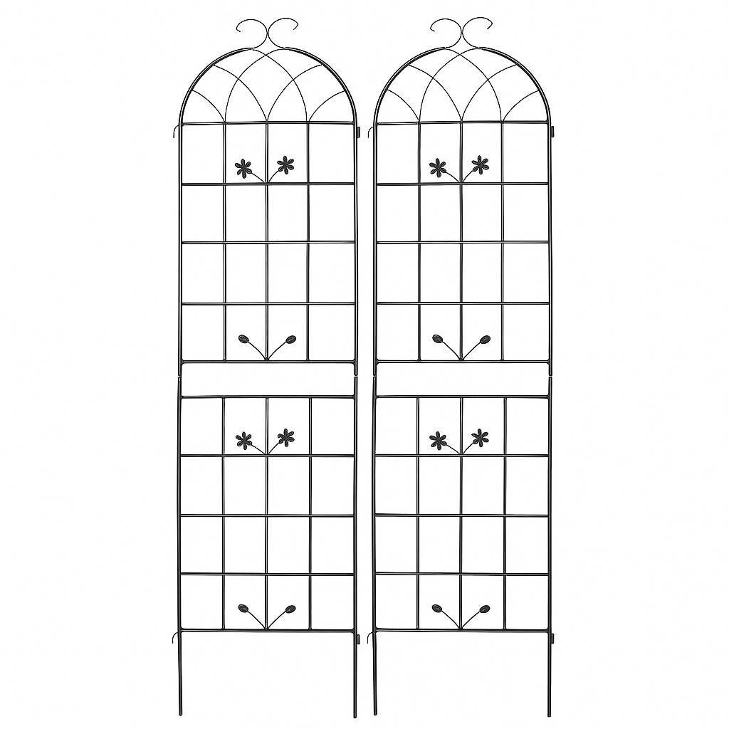 Grille jardin métal noir 50 x 2 x 180 cm - PANGIVO - Image 4