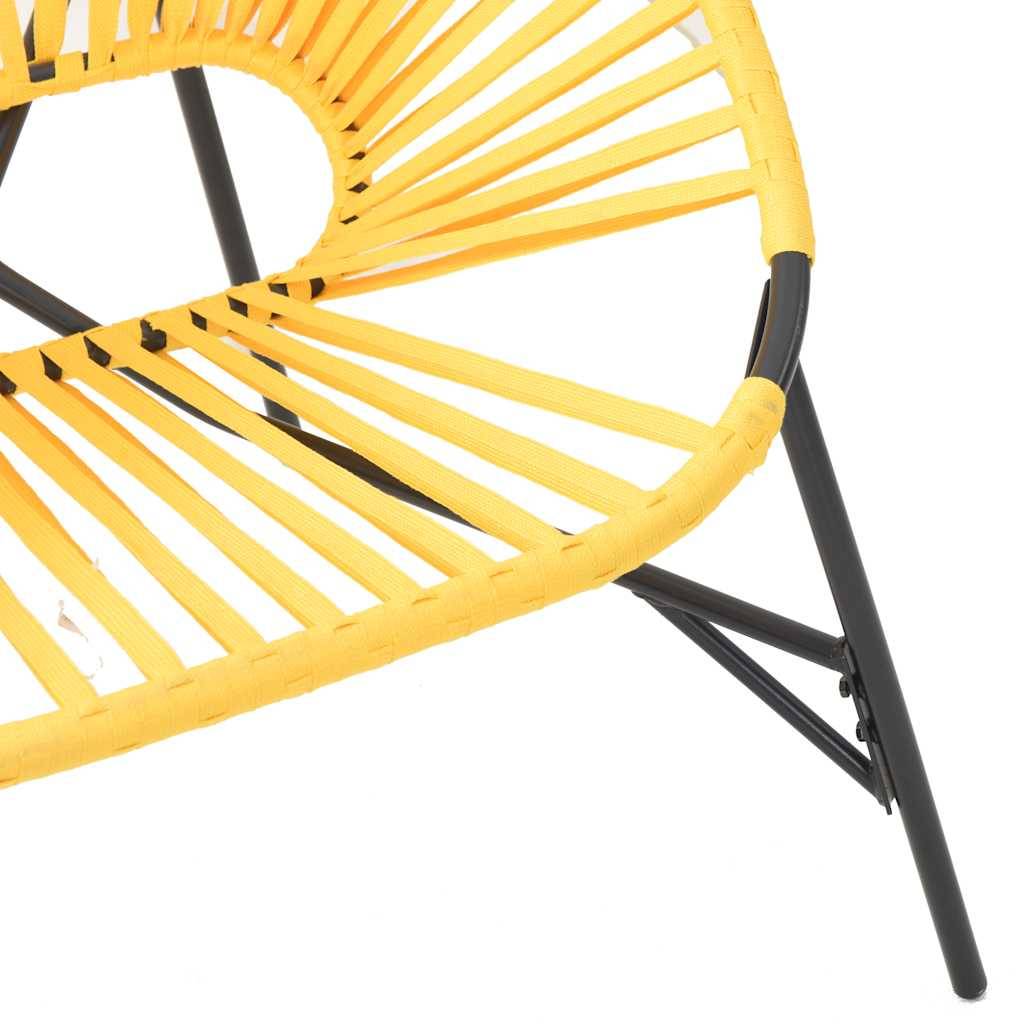 PANGIVO - Chaise œuf de jardin noir et jaune résine tressée 77 x 68,5 x 82 cm - PANGIVO - Image 7