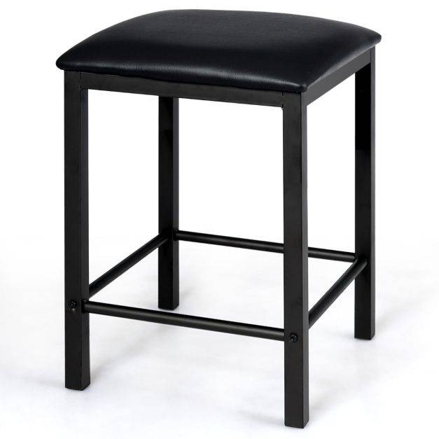 Helloshop26 - Table haute cuisine avec 2 tabourets table bar cuisine cadre en métal mange-debout industriel pour bistro salle à manger cuisine café - Imagen 3