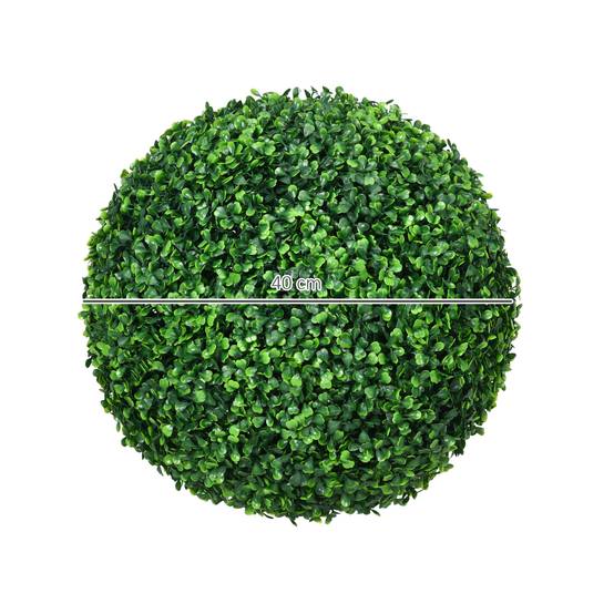 Lot 2 Boules Buis Artificiel Plastique Intérieur Extérieur 40cm Vert - ComfortXL Outdoor Living - Image 5