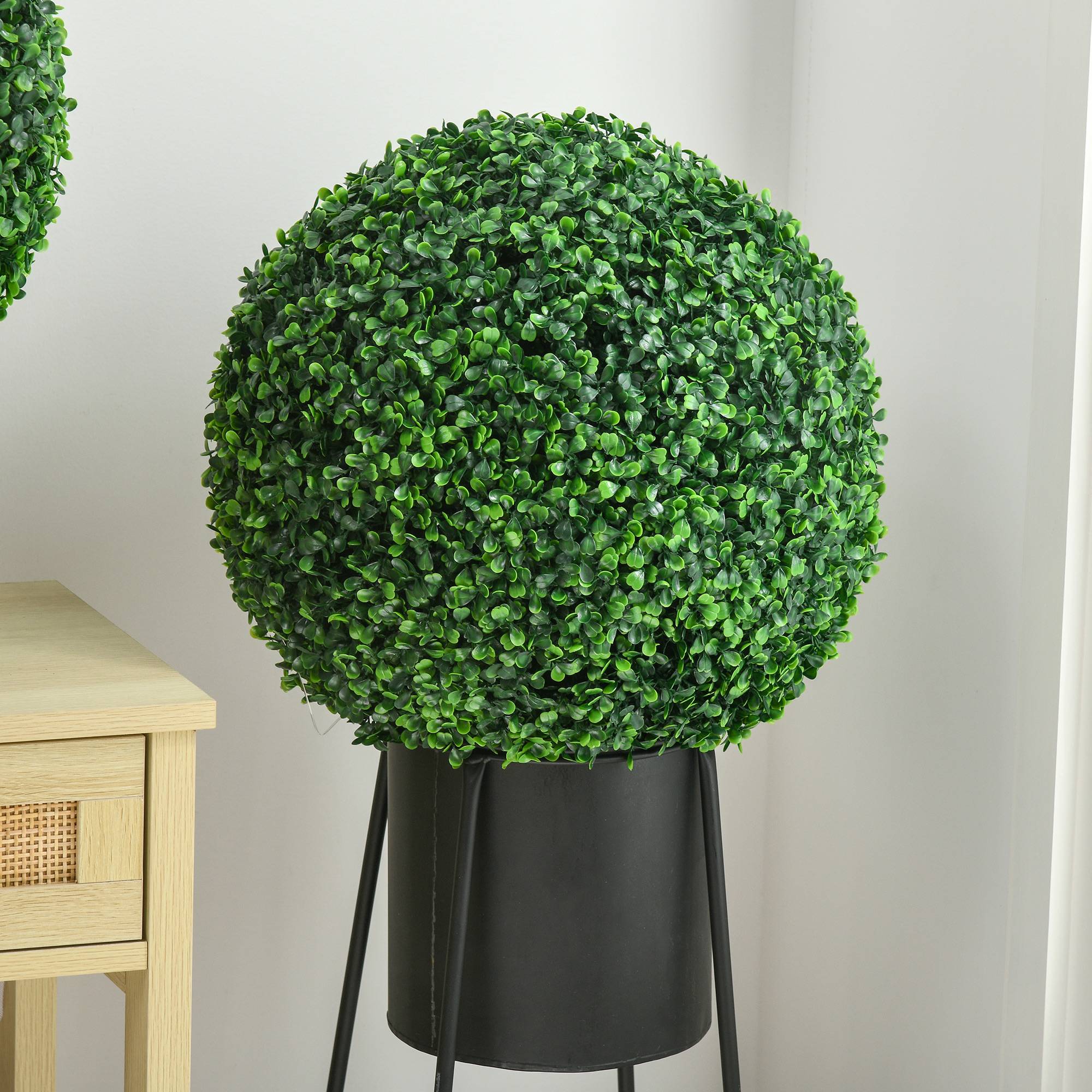 Lot 2 Boules Buis Artificiel Plastique Intérieur Extérieur 40cm Vert - ComfortXL Outdoor Living - Image 9