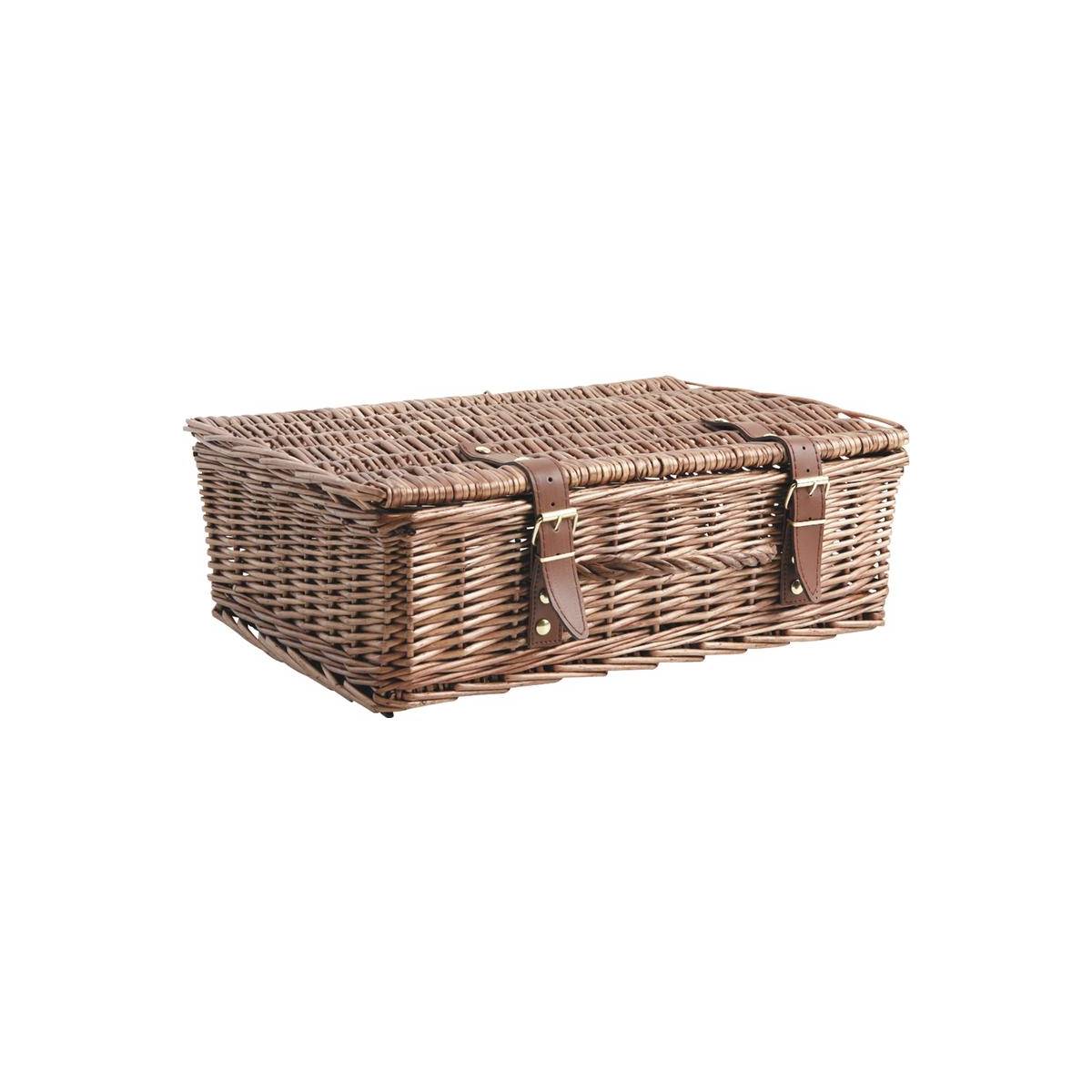 Aubry Gaspard - Valise de rangement en osier vieilli 2 - Imagen 1