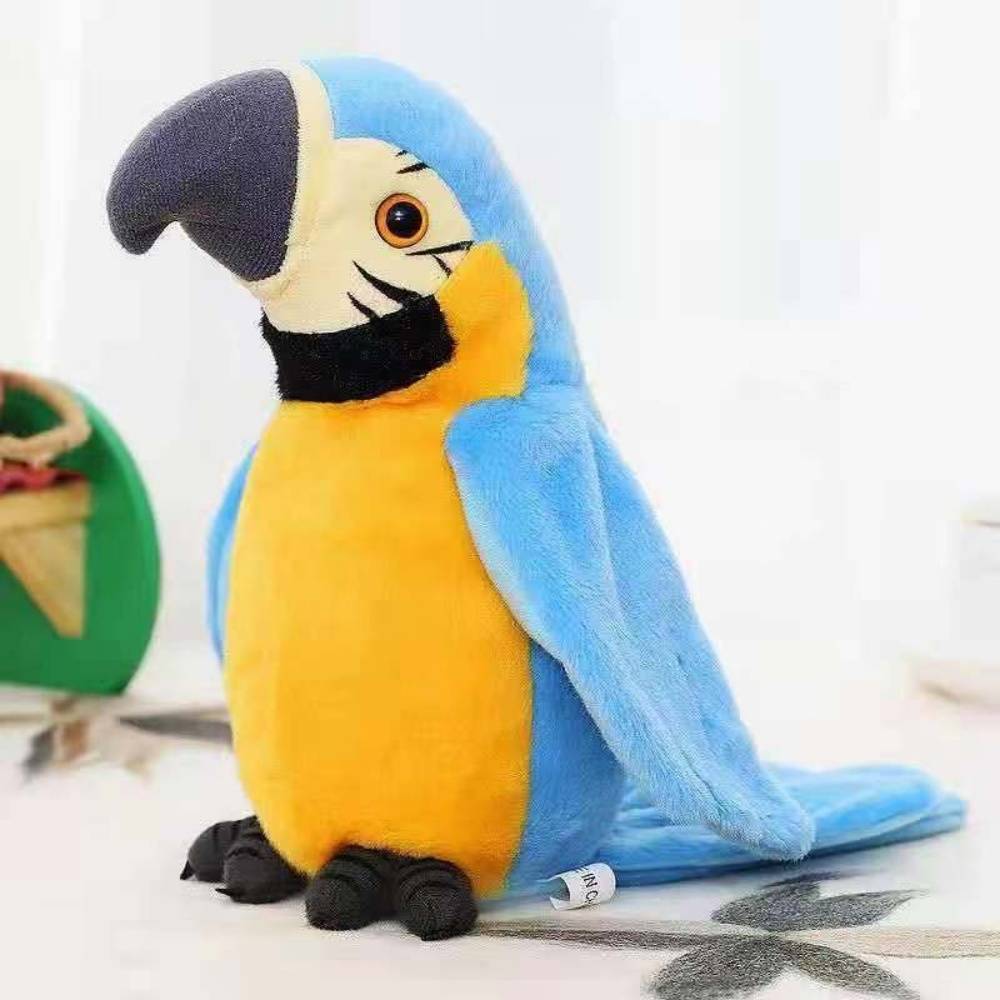 Jouet en Peluche - Perroquet Parlant et Enregistreur bleu - MCBOSON - Image 1