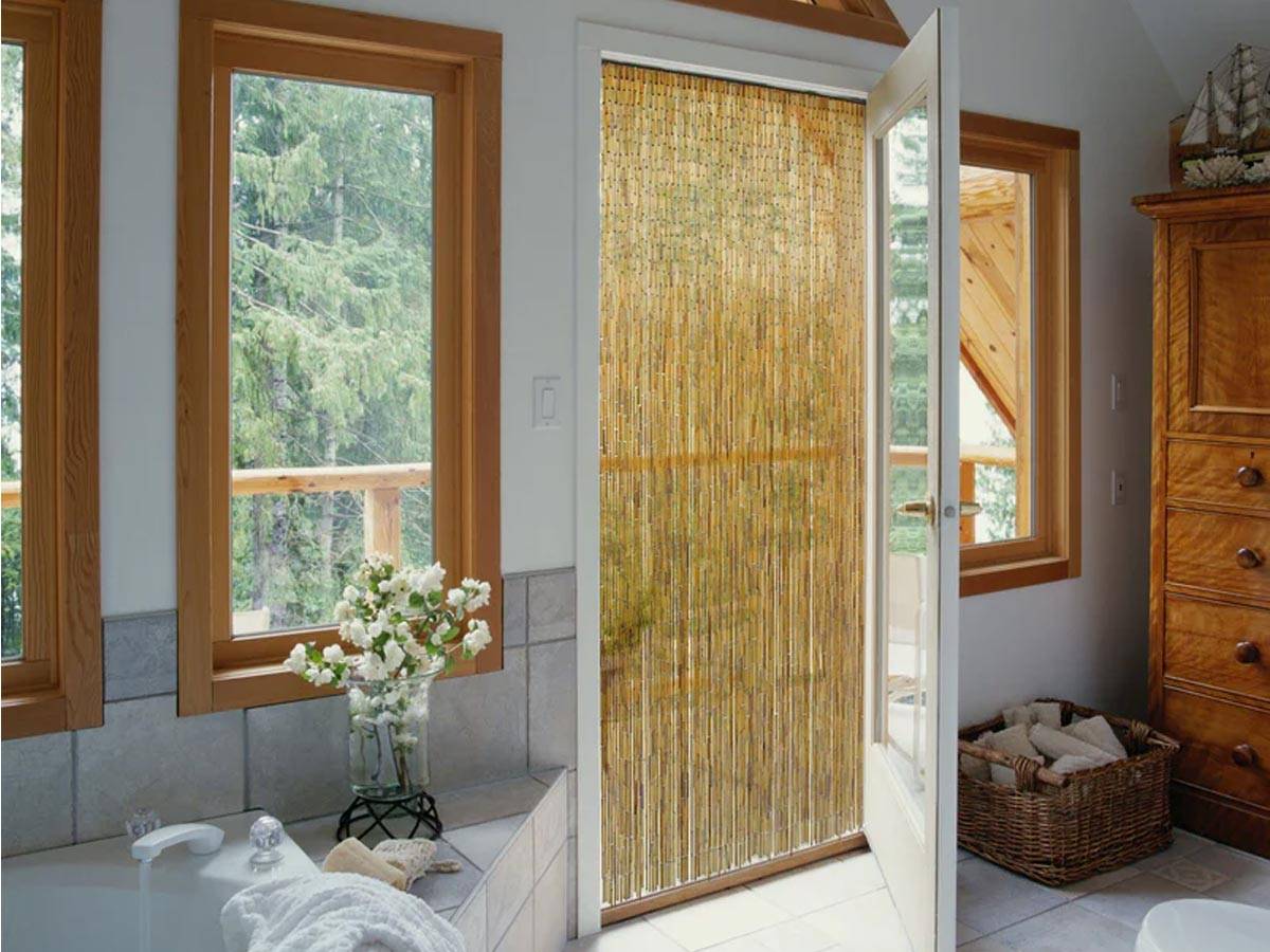 Morel - Rideau de porte bois de bambou vernis - coloris naturel - 120 x 220 cm - Morel - Imagen 3