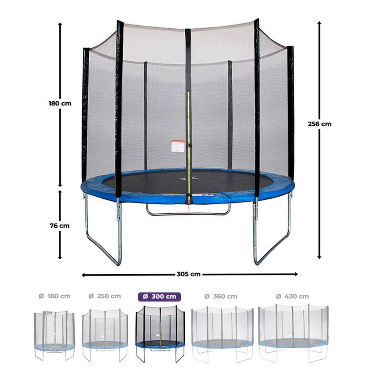 Kangui - Trampoline d’extérieur rond 300 cm avec filet de sécurité, échelle et housse - KANGUI - Image 3