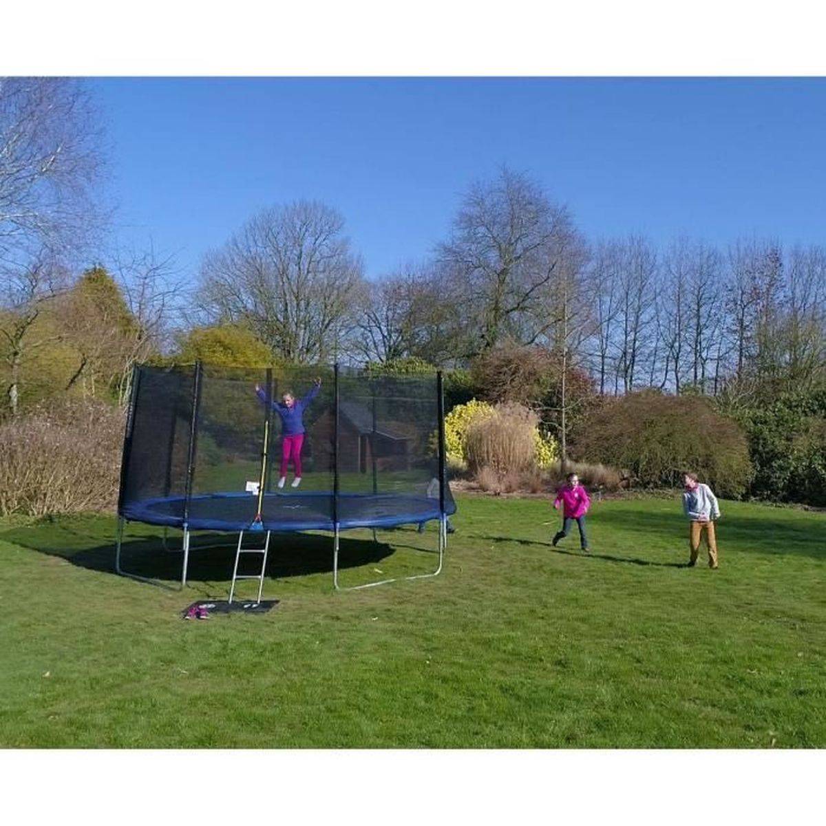 Kangui - Trampoline d’extérieur rond 300 cm avec filet de sécurité, échelle et housse - KANGUI - Image 7