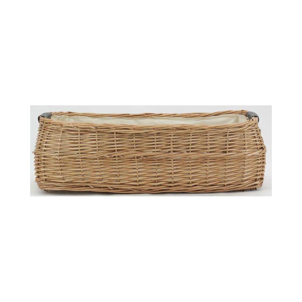Aubry Gaspard - Corbeille rectangulaire en osier buff et coton - Image 3