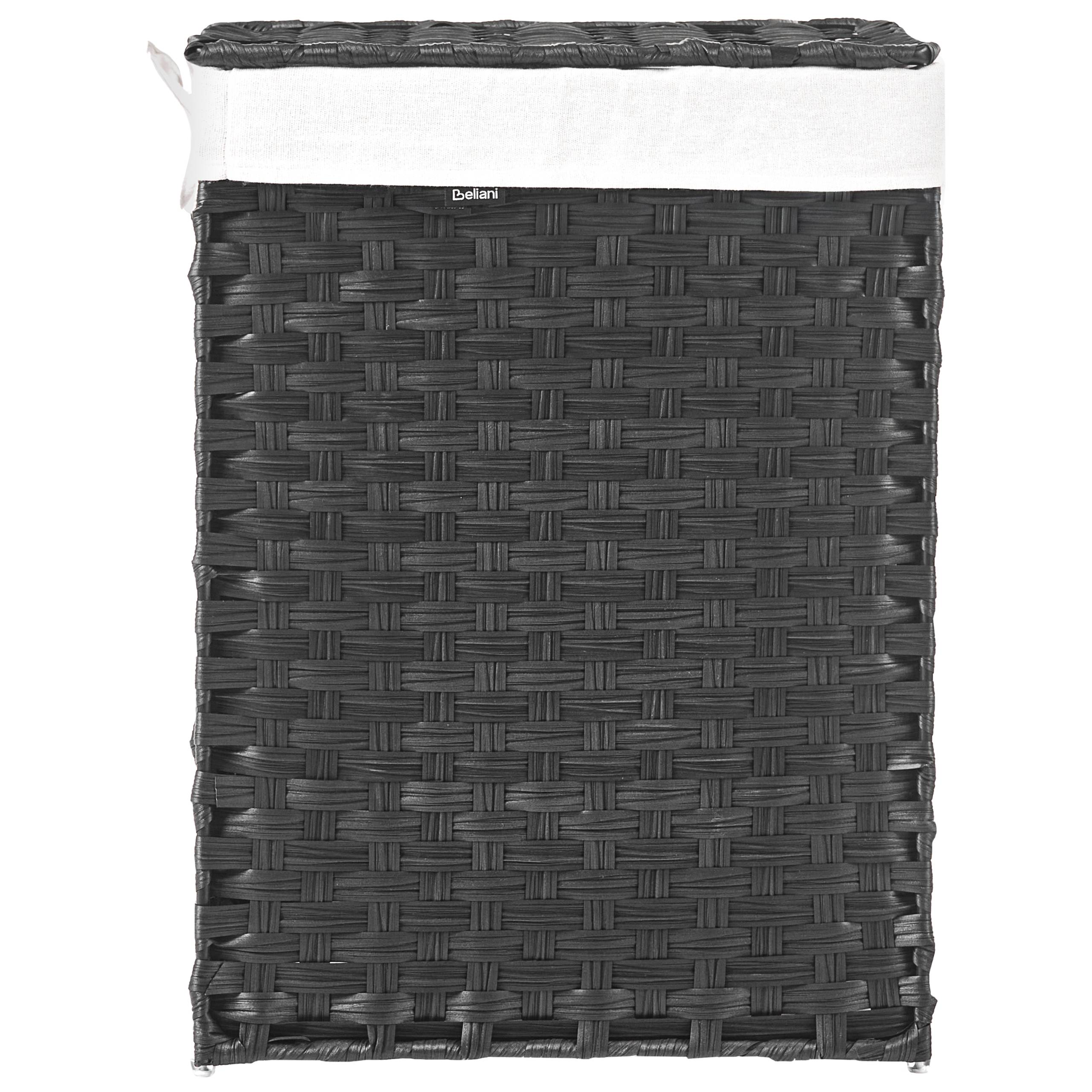 Beliani - Paniers à linge Tissu Noir MUCUBAJI - 43x32x60- Beliani - Image 5