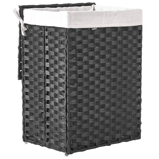 Beliani - Paniers à linge Tissu Noir MUCUBAJI - 43x32x60- Beliani - Image 4