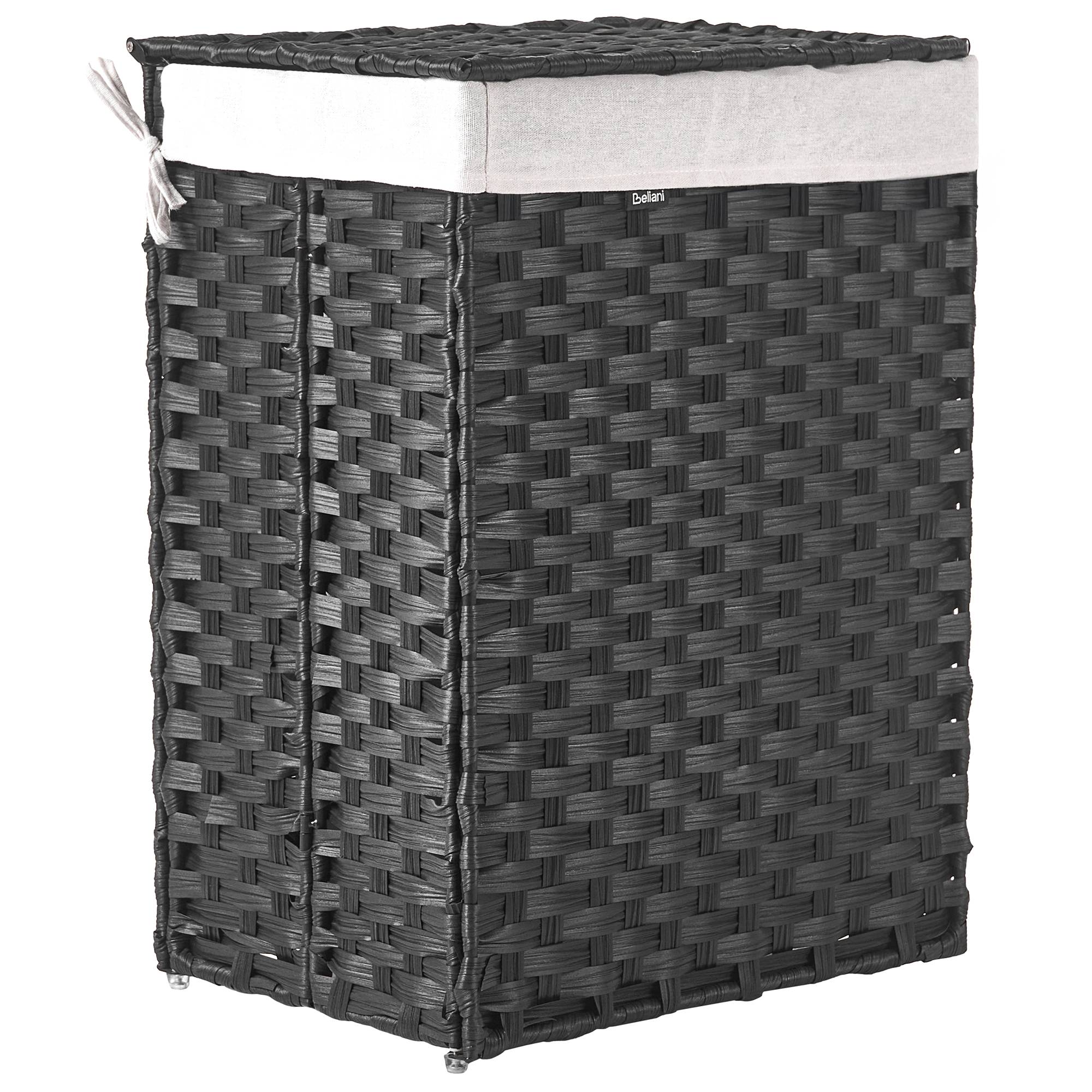 Beliani - Paniers à linge Tissu Noir MUCUBAJI - 43x32x60- Beliani - Image 2