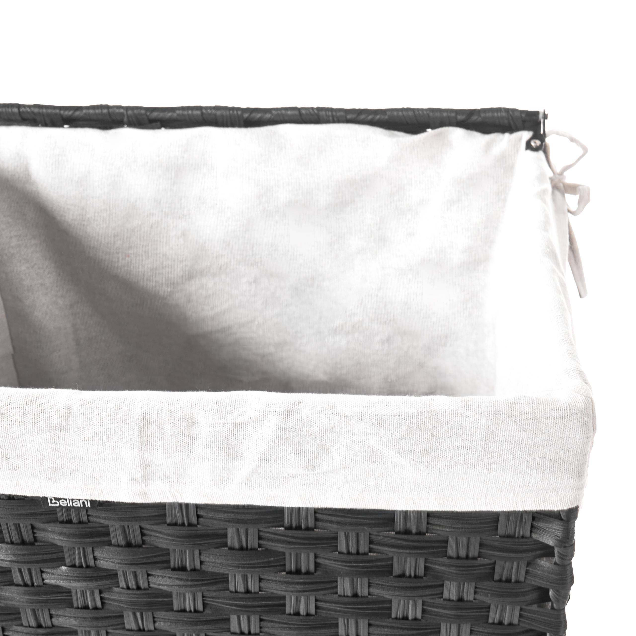 Beliani - Paniers à linge Tissu Noir MUCUBAJI - 43x32x60- Beliani - Image 6