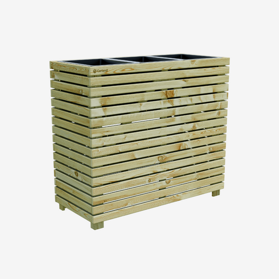 Cerland - Jardinière en bois 3 pots 90 x 39,4 x 80 cm Horizon - Imagen 1