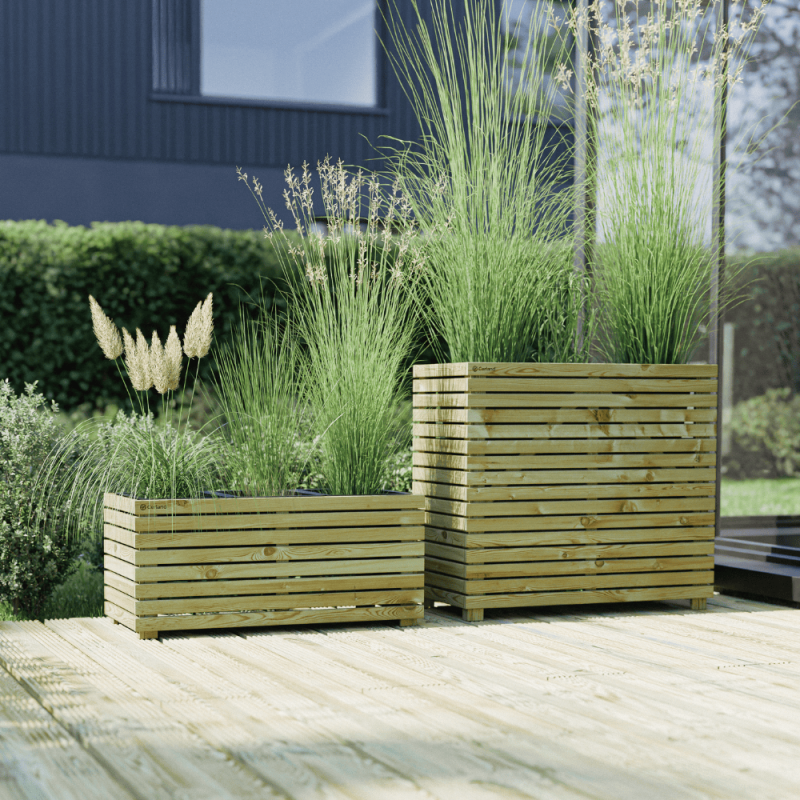 Forest Style - Jardinière en bois 3 pots 90 x 39,4 x 80 cm Horizon - Imagen 3