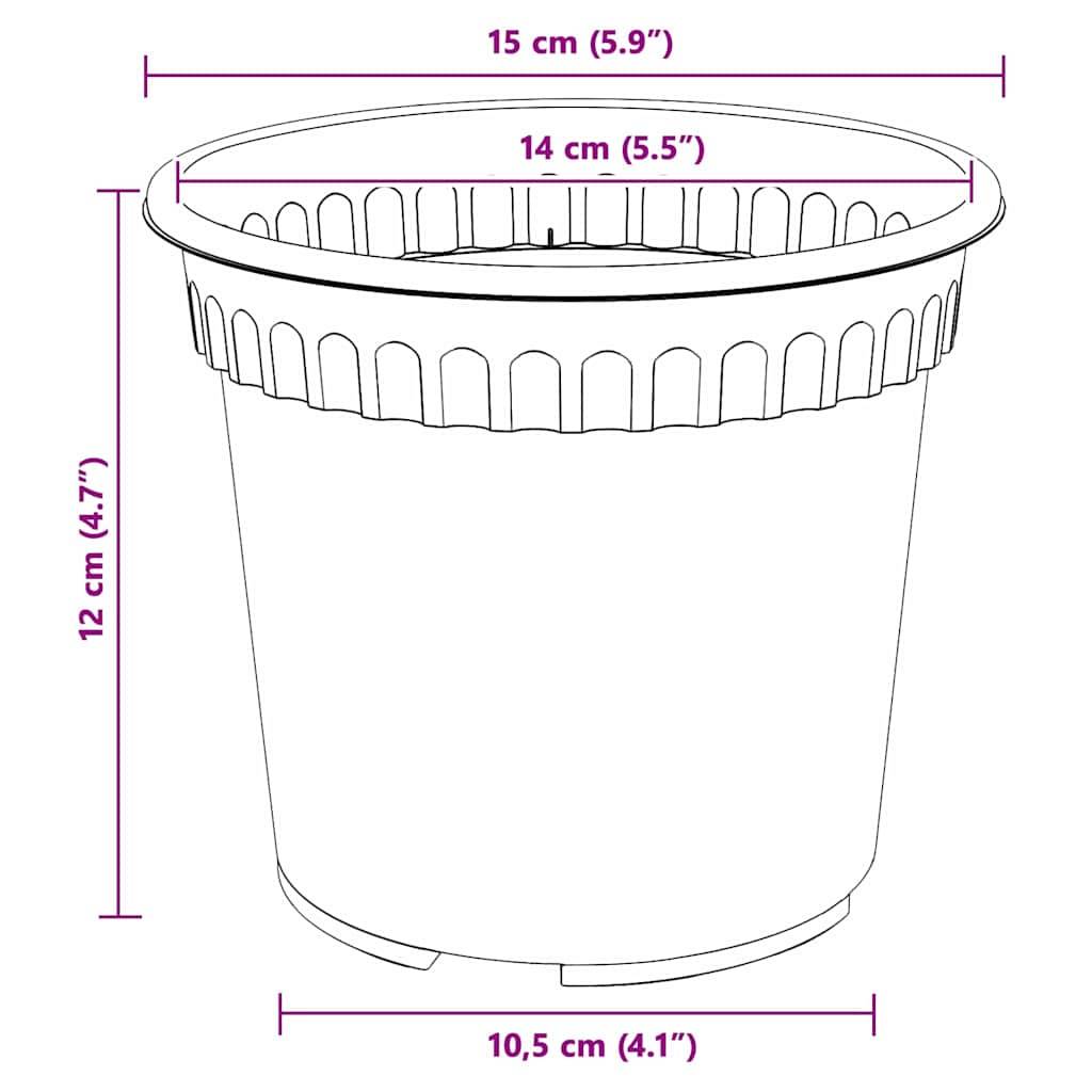 Pot à fleurs rond 24 pcs | Bac à fleurs Noir Ø 15 x 12 cm Plastique - Image 9