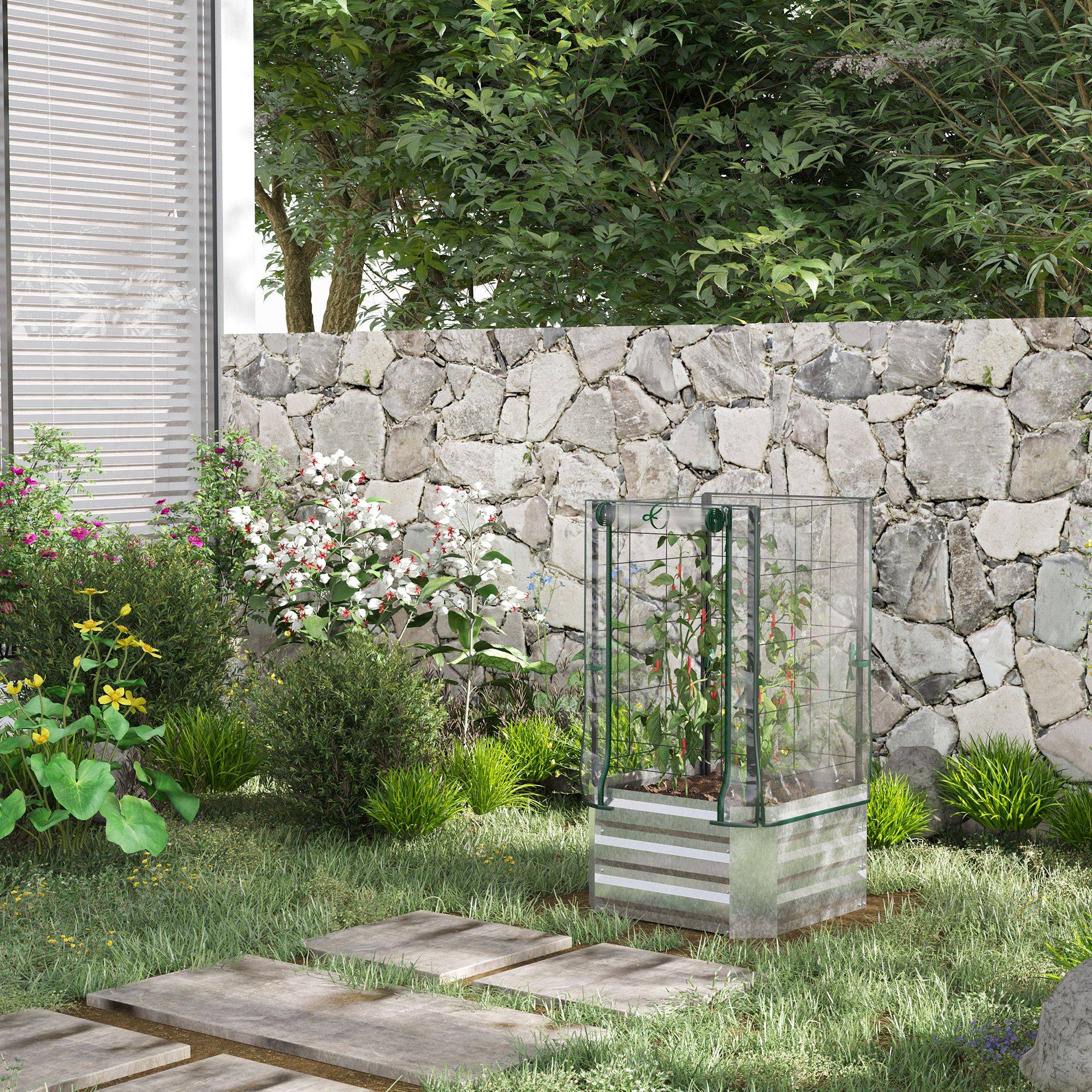 PANGIVO - Carré potager acier gris 53 x 53 x 90 cm - PANGIVO - Image 3