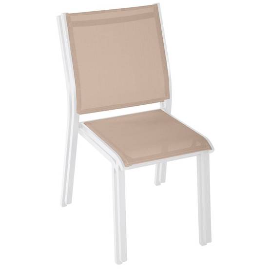 Hesperide - Chaise de jardin empilable "Essentia" lin & blanc en aluminium traité époxy Hespéride - Image 3