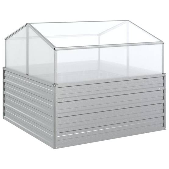 ComfortXL - Carré potager surélevé avec serre acier galvanisé pour jardin balcon argenté – ComfortXL Outdoor Living - Image 2