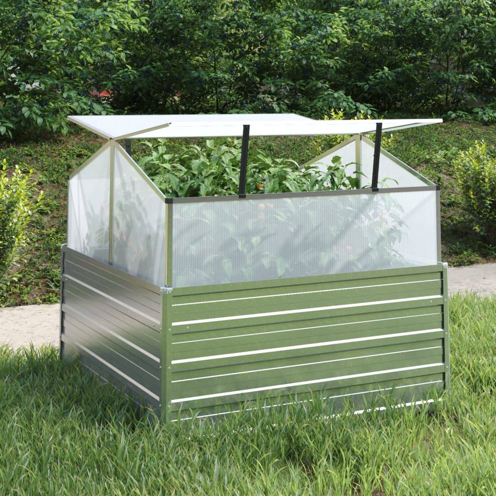 ComfortXL - Carré potager surélevé avec serre acier galvanisé pour jardin balcon argenté – ComfortXL Outdoor Living - Image 1