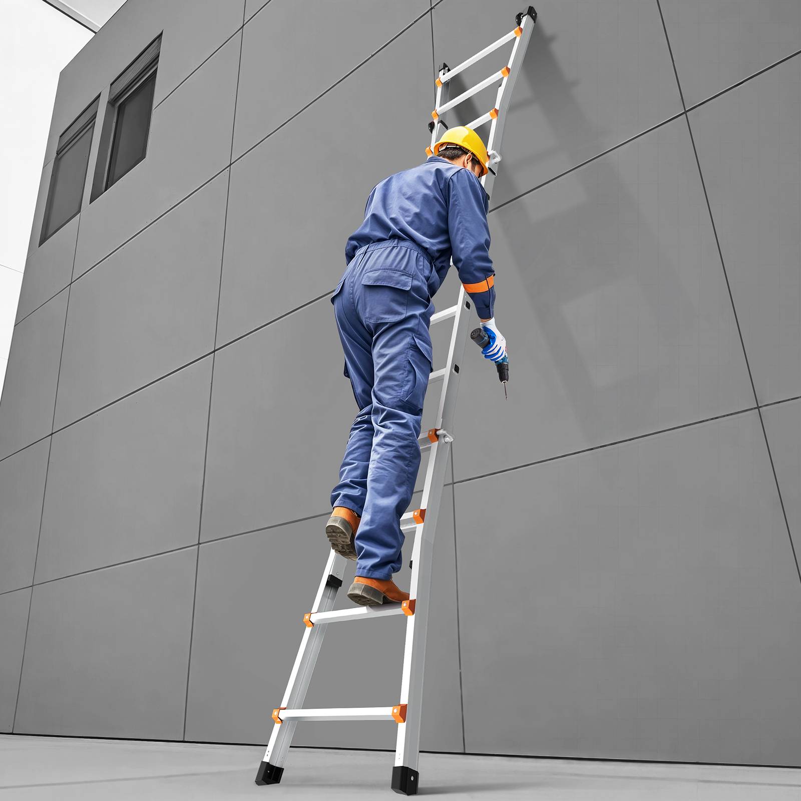 VEVOR Échelle télescopique A aluminium 19 pieds, portable, charge 330 lb, pour intérieur et extérieur. - Image 8