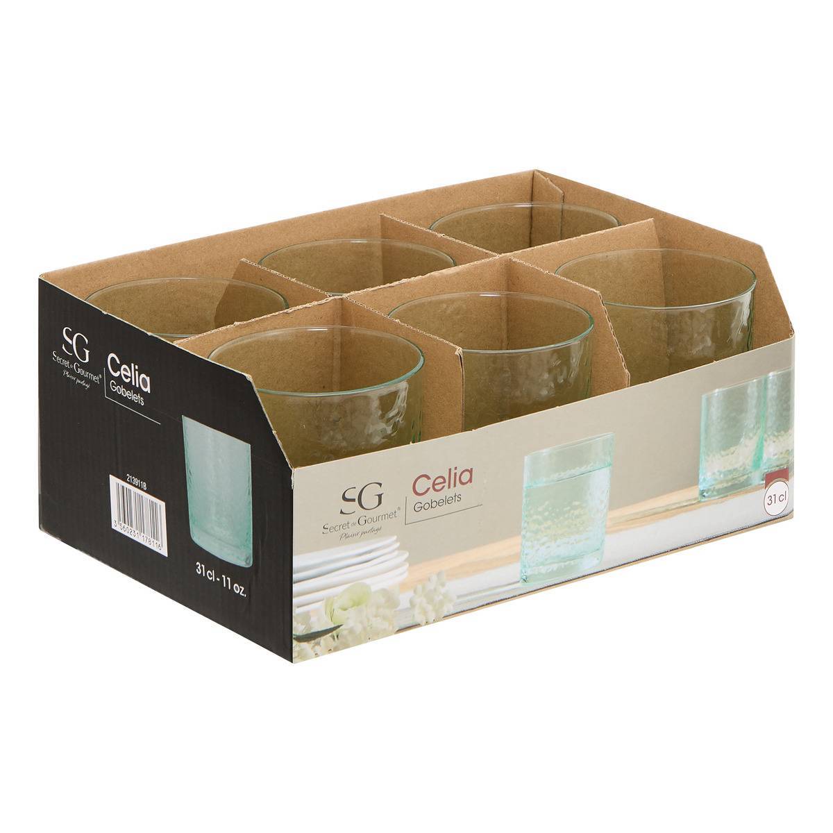 Atmosphera - Lot de 6 gobelets Celia mint vert - Atmosphera Créateur d'intérieur - Image 4