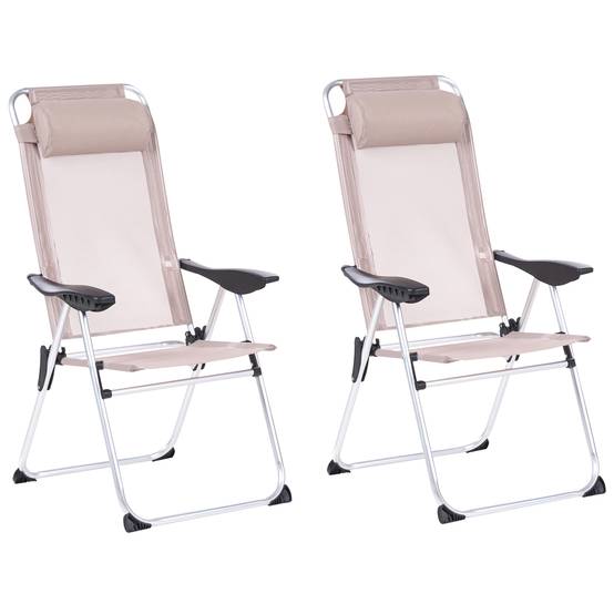 Chaise de jardin Aluminium Beige ASINE - Beliani - Image 1