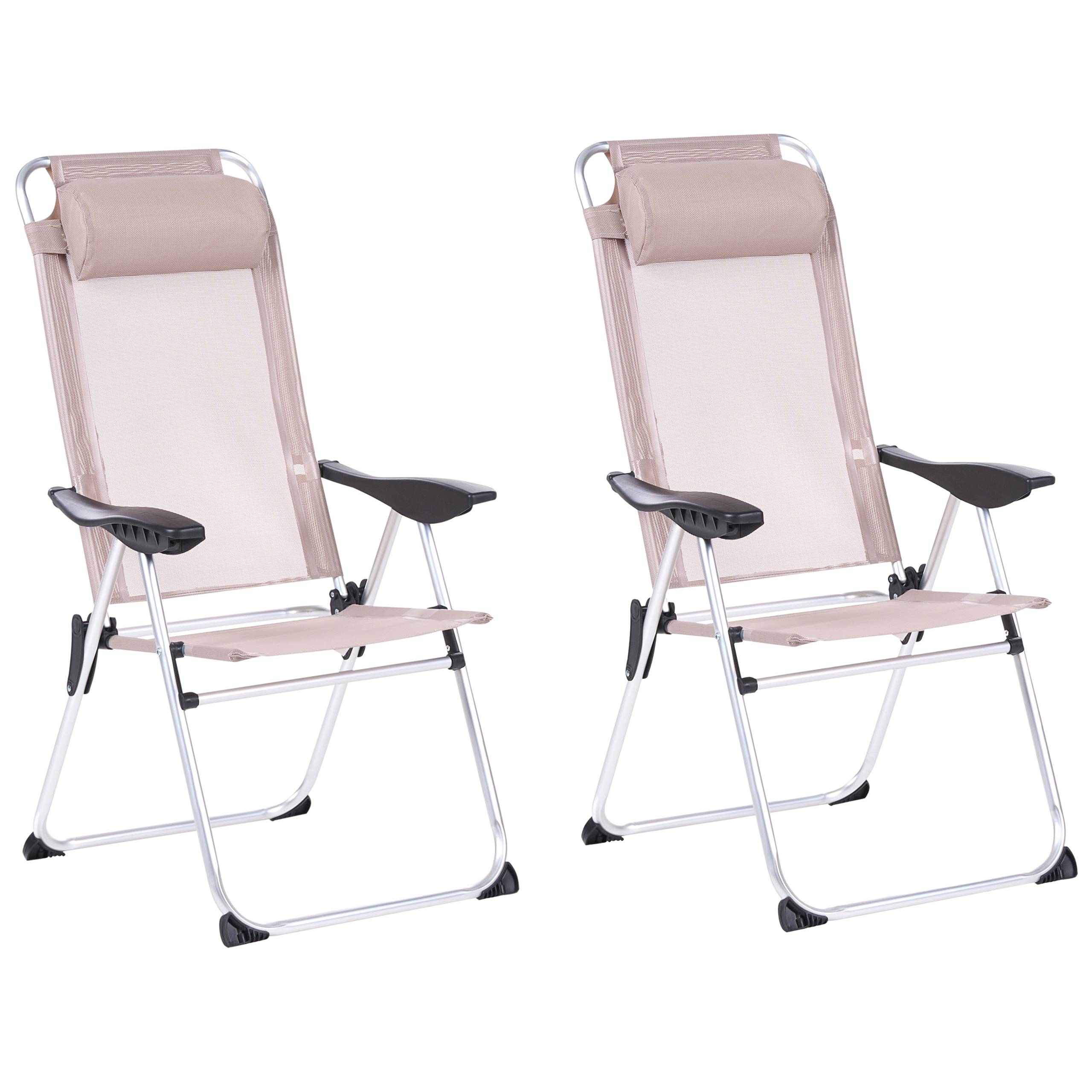 Chaise de jardin Aluminium Beige ASINE - Beliani - Image 1