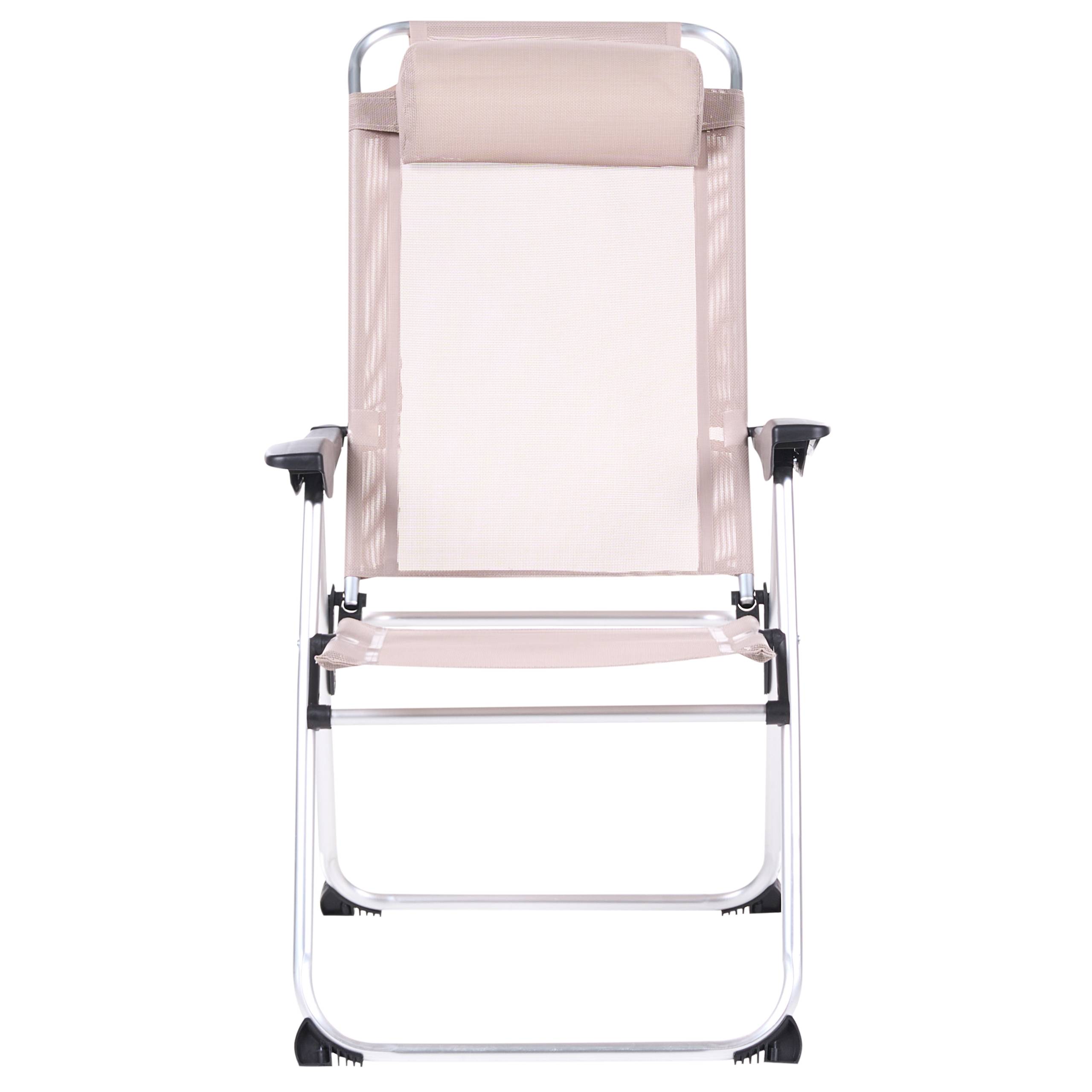 Chaise de jardin Aluminium Beige ASINE - Beliani - Image 3