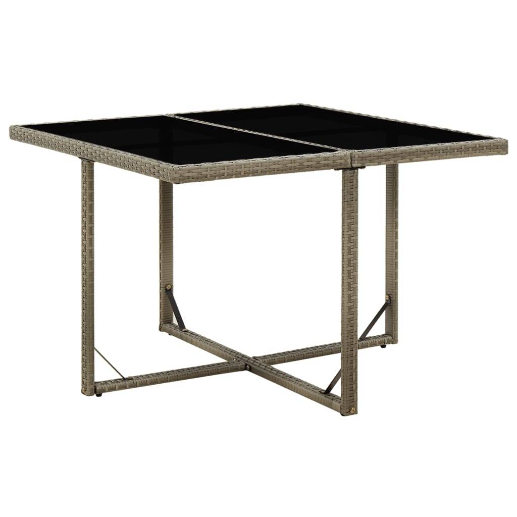 PANGIVO - Table de jardin résine tressée verre gris 109 x 107 x 74 cm - PANGIVO - Image 1