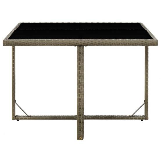 PANGIVO - Table de jardin résine tressée verre gris 109 x 107 x 74 cm - PANGIVO - Image 3