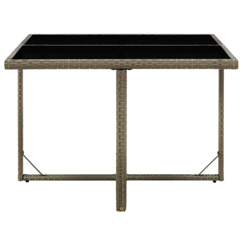 PANGIVO - Table de jardin résine tressée verre gris 109 x 107 x 74 cm - PANGIVO - Image 3