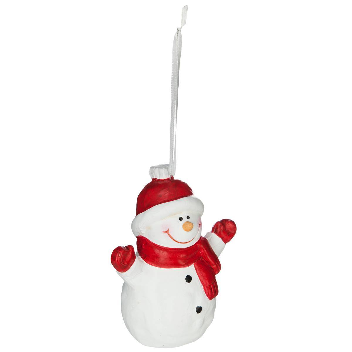 Fééric Lights & Christmas - Sujet bonhomme de neige père Noël H.8cm céramique - Feeric Lights & Christmas - Imagen 2