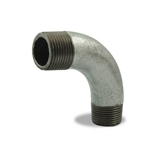 Courbe à grand rayon à 90° male male , galvanisée, en fonte malléable - 3/4'' - Image 1