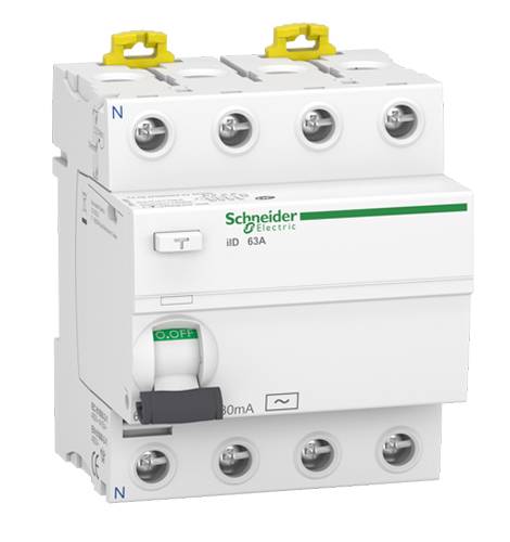 Schneider Electric - Interrupteur différentiel 4P ACTI9 iID Type AC 63A 30mA - SCHNEIDER ELECTRIC - A9R11463