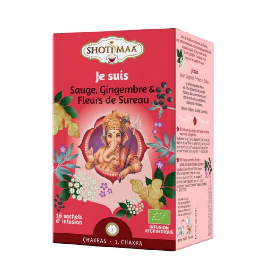 Tisane Bio Je Suis Gamme Chakra - Énergétiques Naturelles pour Équilibre et Bien-Être - Moment de Détente et de Stabilité -Matinale - Image 1