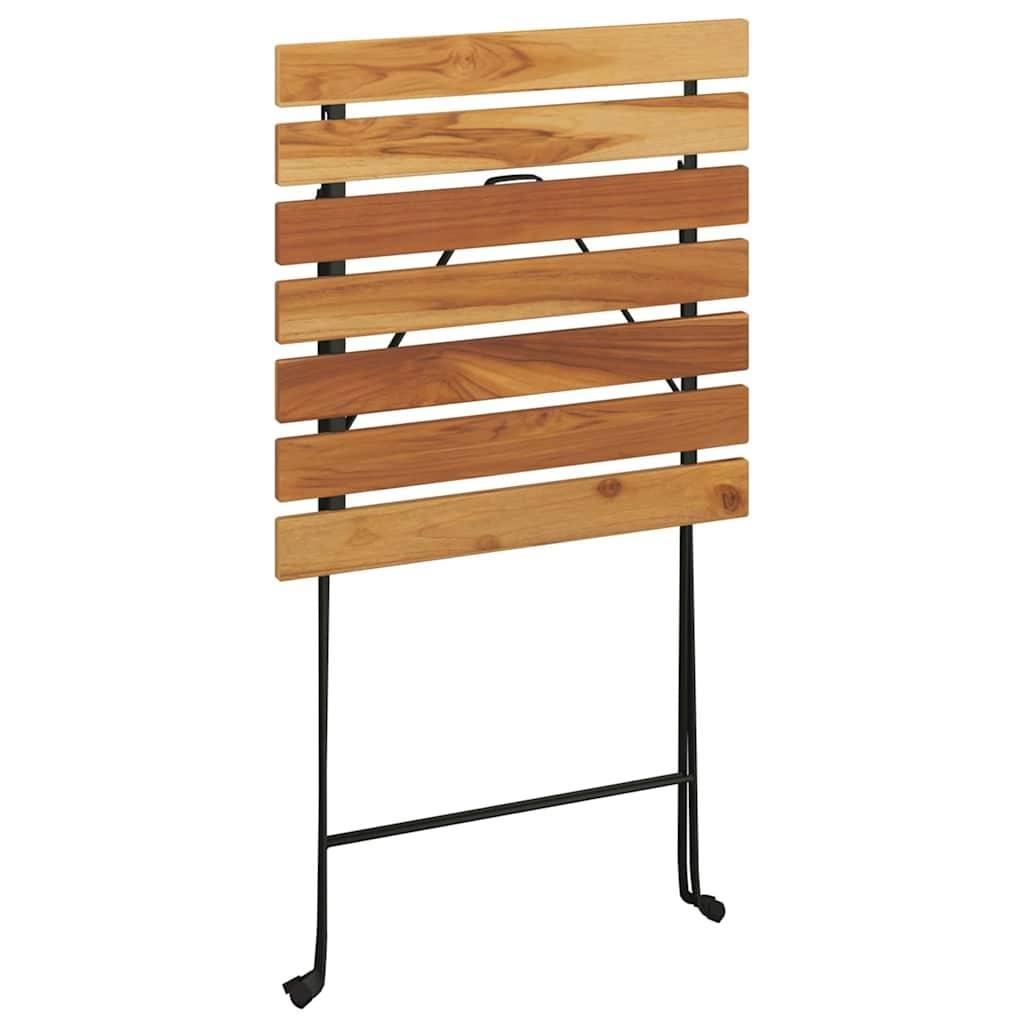 Table de bistro pliante Bois de teck solide et acier 55 x 54 x 71 cm - PANGIVO - Image 6