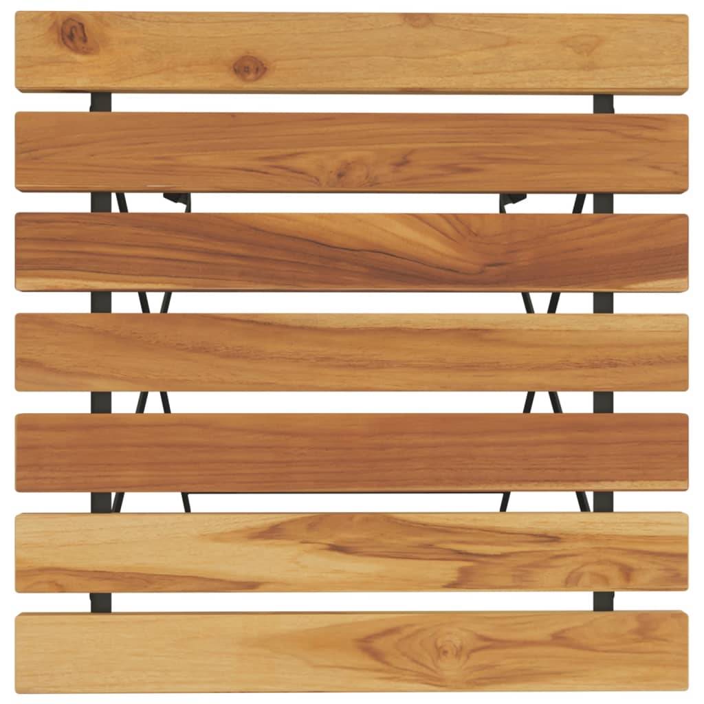 Table de bistro pliante Bois de teck solide et acier 55 x 54 x 71 cm - PANGIVO - Image 5