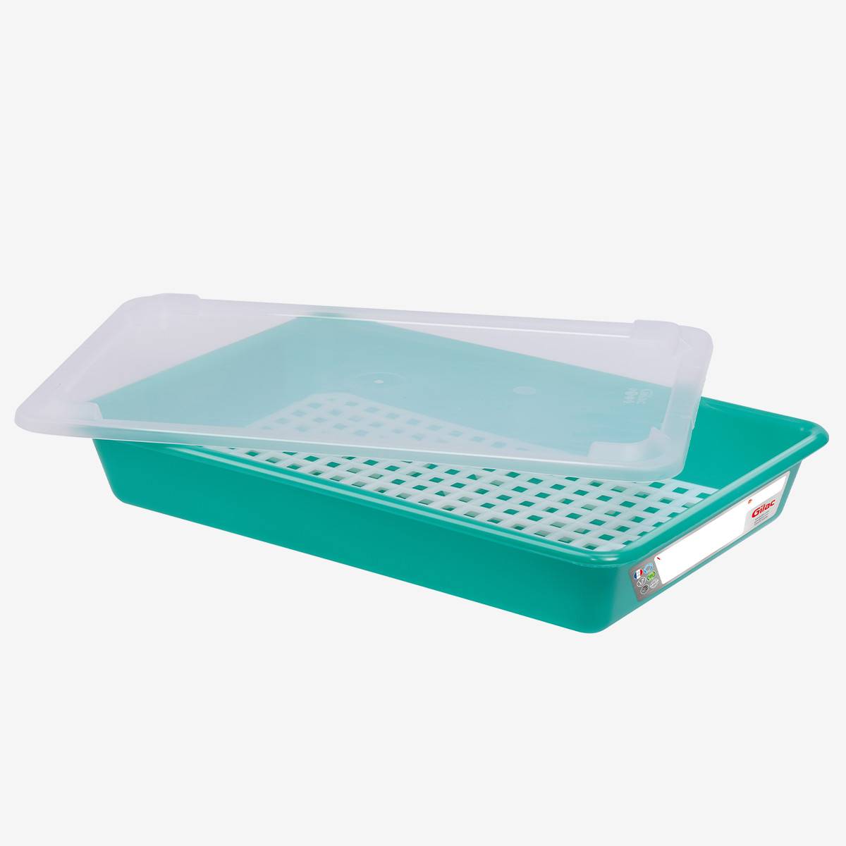 Bac Plat HACCP + Couvercle + Grille - Gilac - - Image 1