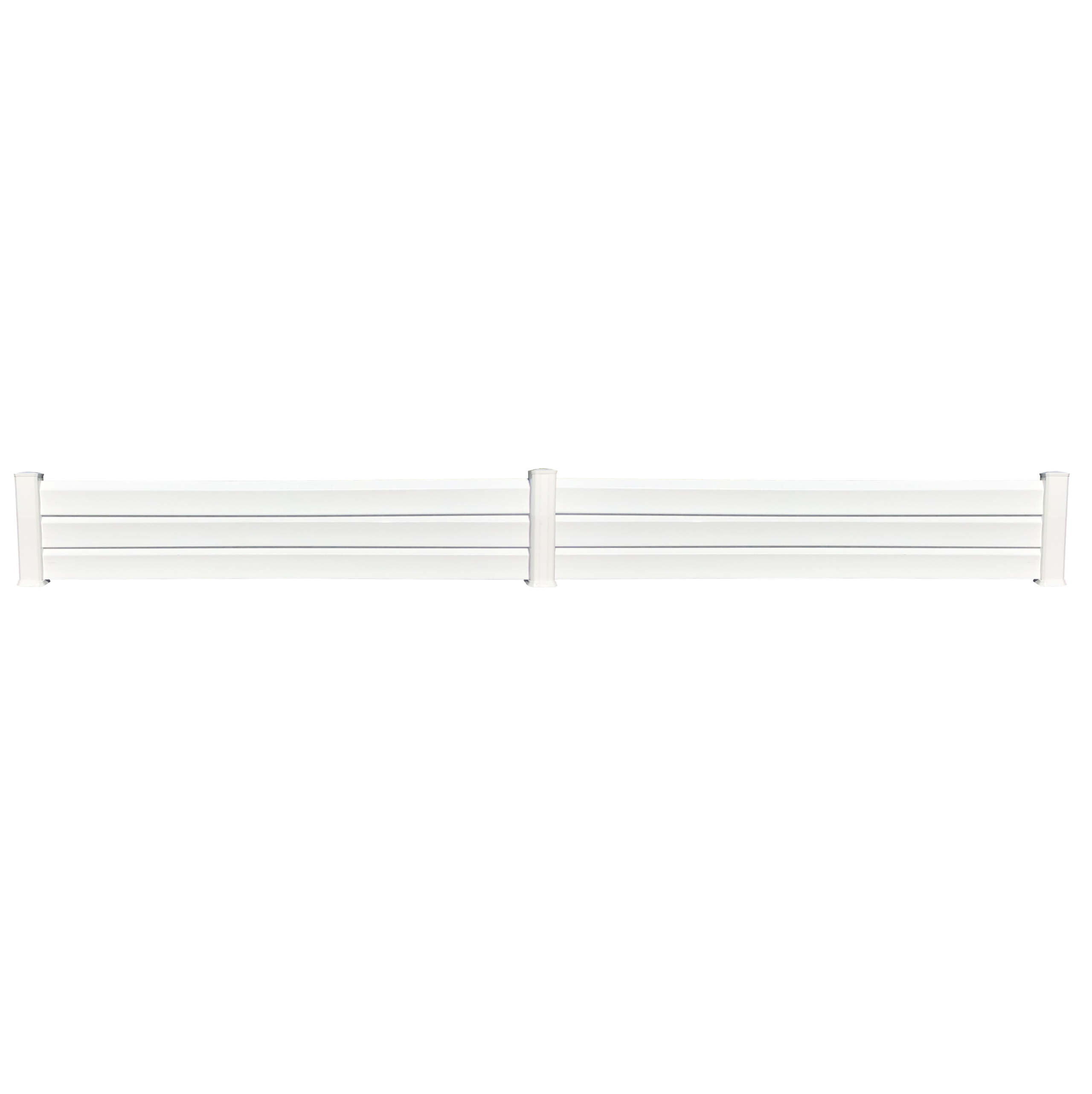 Portail Packit - Clôture PVC Persienne 3 lames en kit - 2 éléments dim. L.4100 mm (poteaux compris) X H.440 mm Blanc