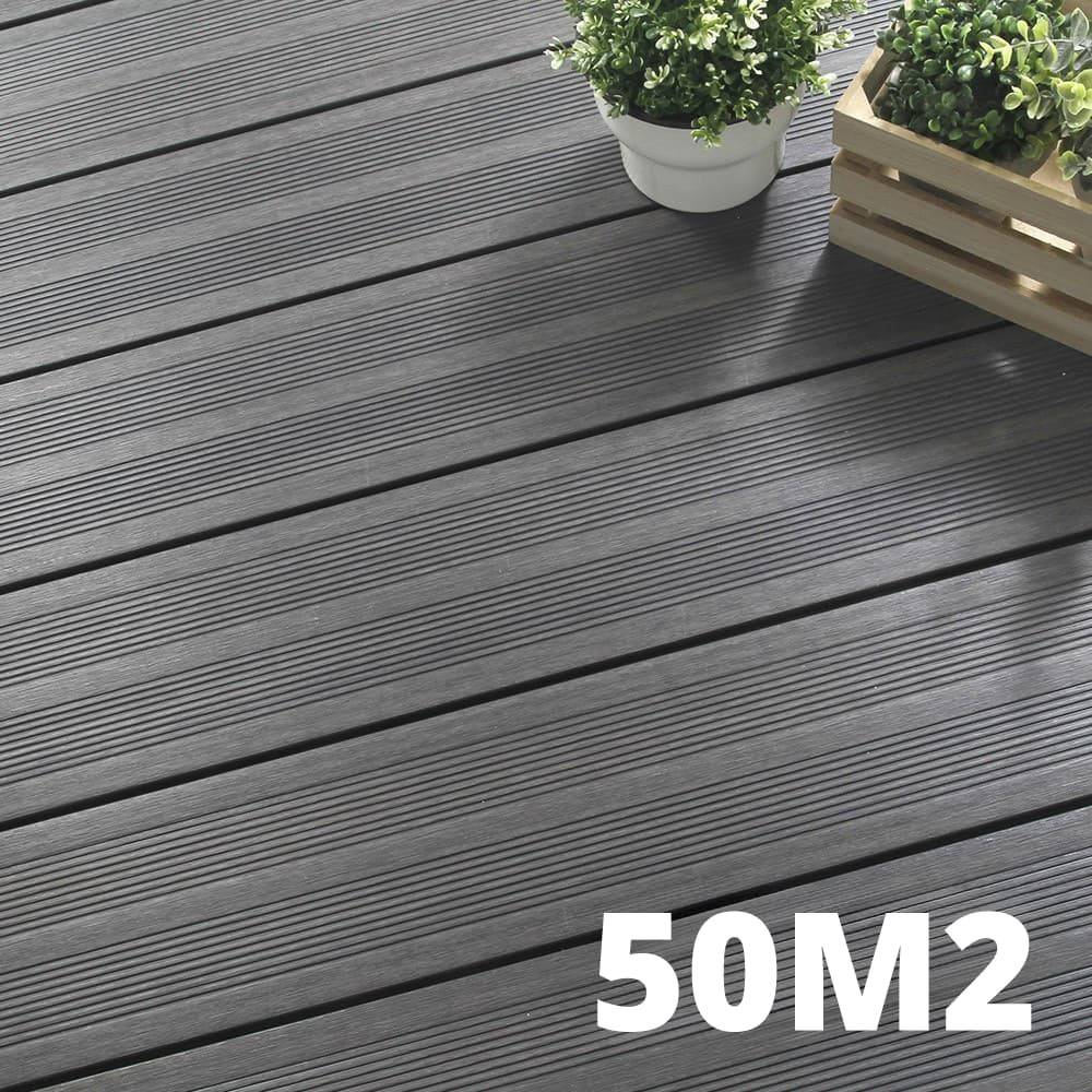 Kit Terrasse ATLANTA 50m² - 152 Lames de Terrasse (220 x 14.5 x 2.25 cm) - Platinium - Garantie 15 ans - Fixation par Clips - Imagen 1