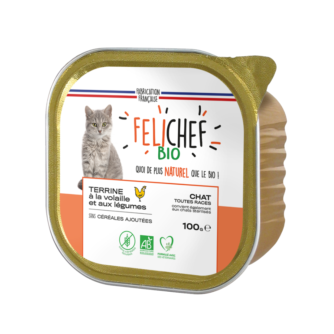 Felichef - Felichef - Terrines Sans Céréales Bio Volaille & Légumes pour Chat - Imagen 1