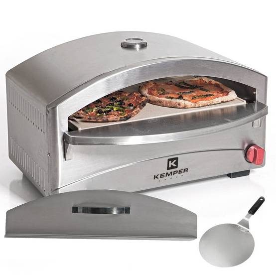 Four à pizza à gaz 4800W Cuisson pierre réfractaire 250 à 400°C Spatule Incluse KEMPER - Imagen 1