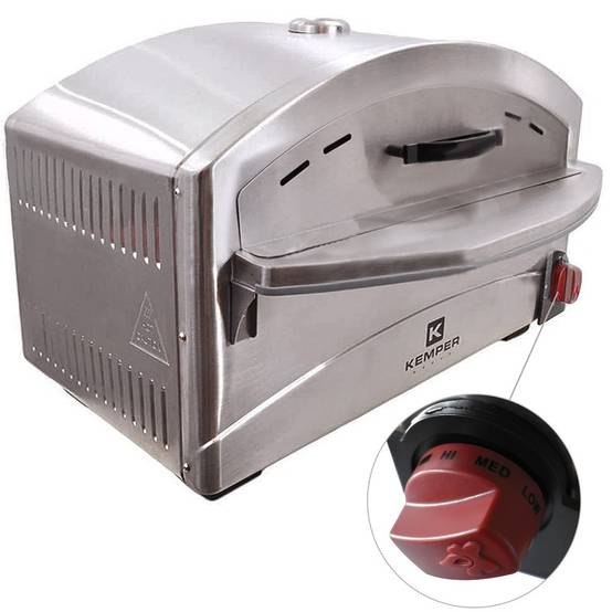 Four à pizza à gaz 4800W Cuisson pierre réfractaire 250 à 400°C Spatule Incluse KEMPER - Imagen 5
