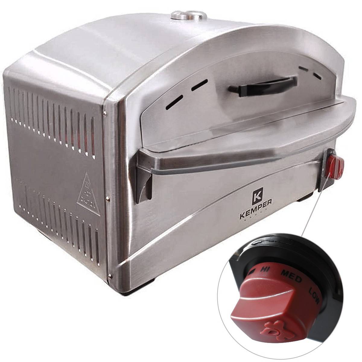 Four à pizza à gaz 4800W Cuisson pierre réfractaire 250 à 400°C Spatule Incluse KEMPER - Imagen 5