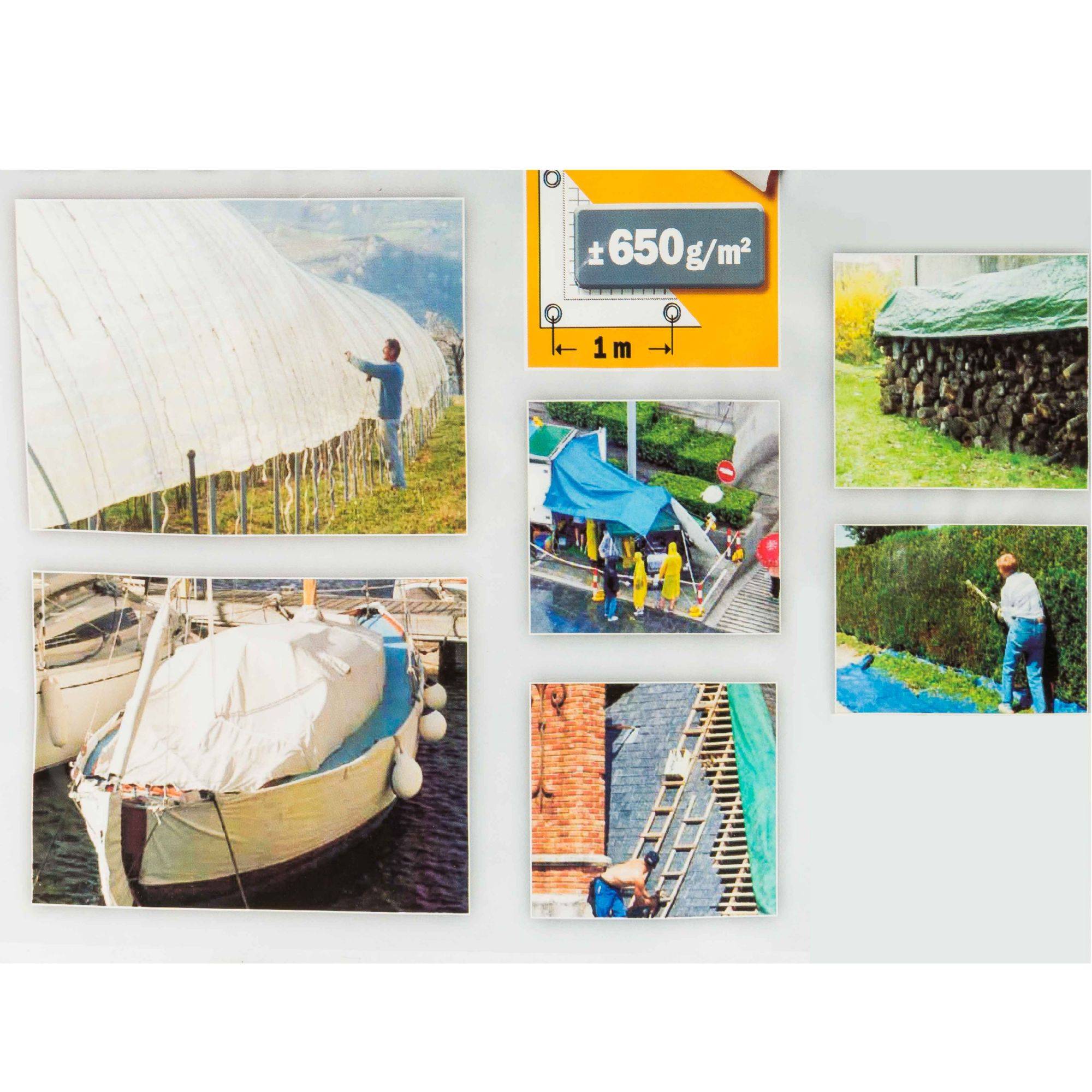Ribimex - Bâche blanche PVC 3x5 m 650 g/m2 - Image 3