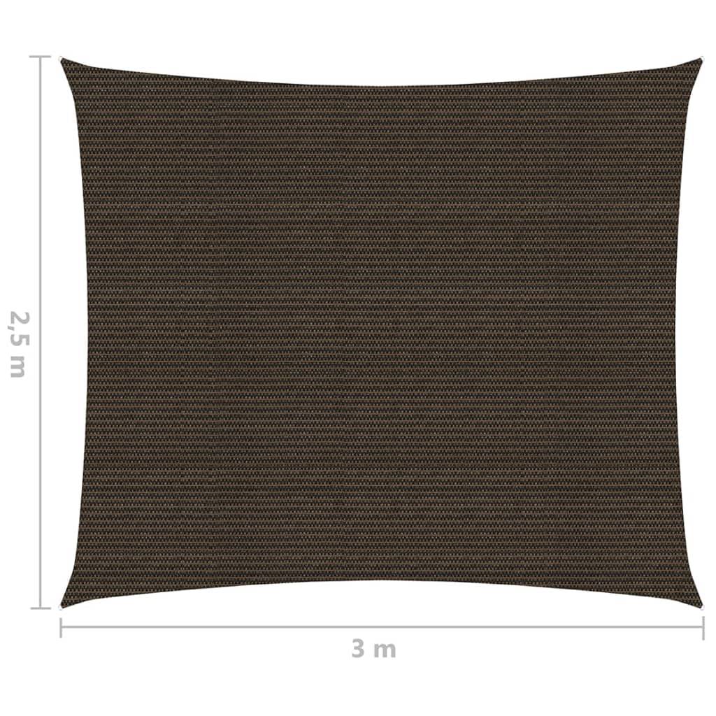 Helloshop26 - Voile d'ombrage 160 g/m² 2,5 x 3 m PEHD marron - Imagen 6