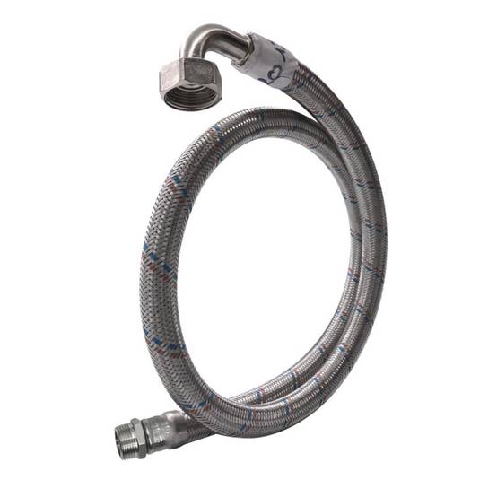 Flexible coudé Ø24mm raccordement Mâle droit 1'' - Femelle coudé 1'' Longueur 100cm - Image 1